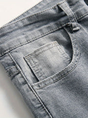 Men's Splatter Ripped Jeans Casual Street Style Denim Pants