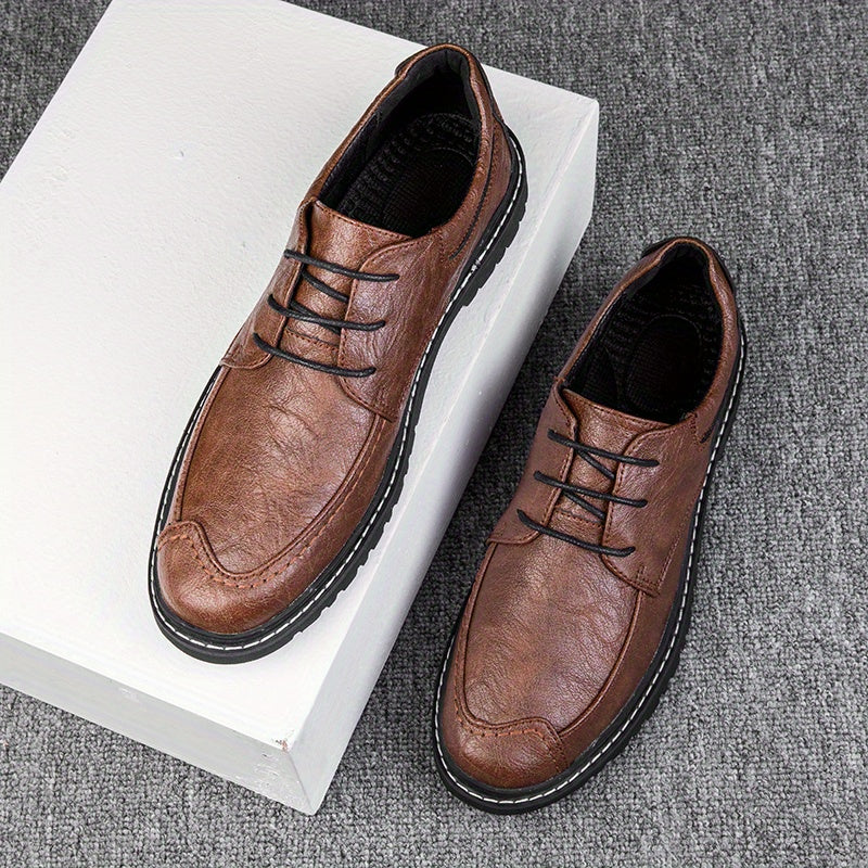 Men's Heeled Derby Shoes Lace up Front Office Business Formal Tie Events