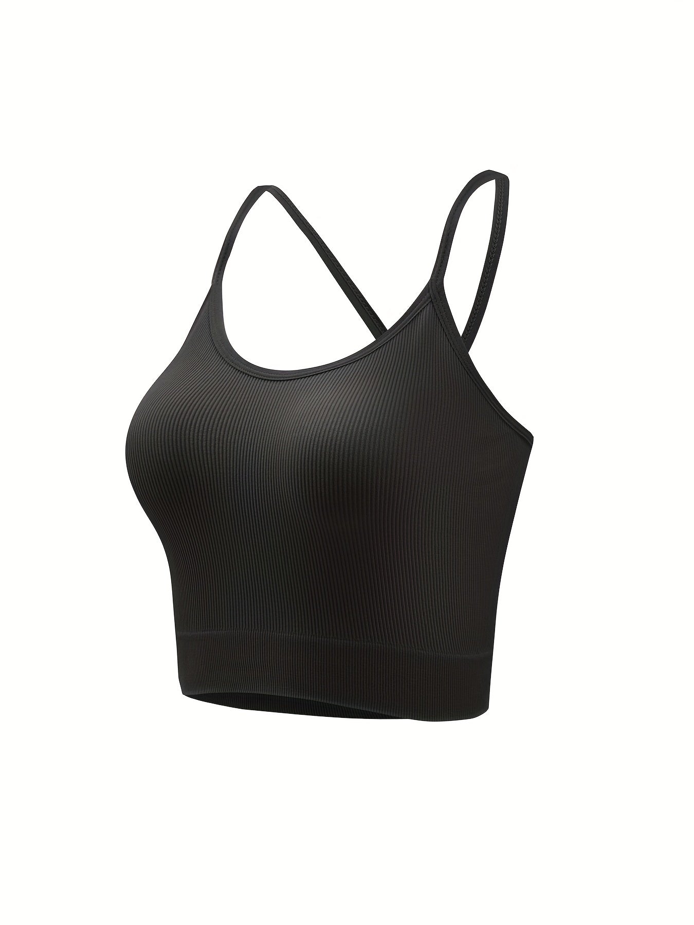 4pcs Criss Cross Back Cami Tops Ribbed Tank Top Women's Lingerie