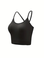 4pcs Criss Cross Back Cami Tops Ribbed Tank Top Women's Lingerie