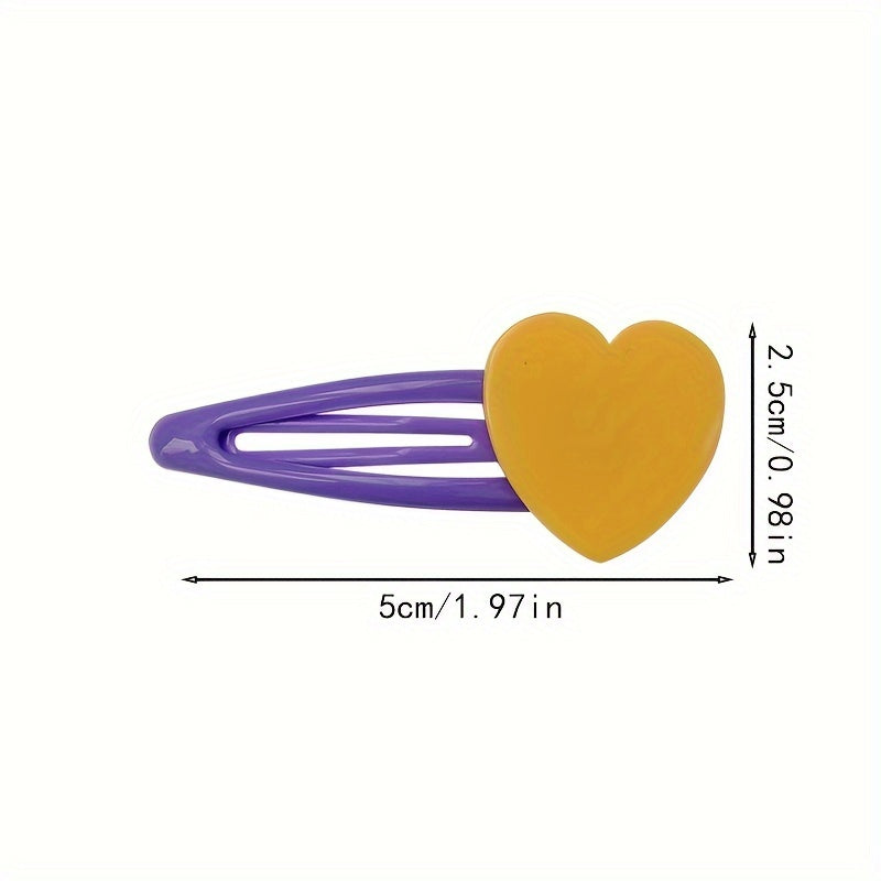 Colorful Heart Shape Hair Clip Sweet Headwear
