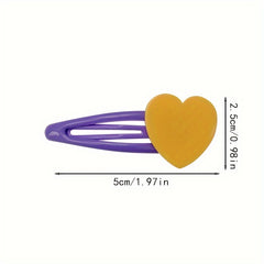 Colorful Heart Shape Hair Clip Sweet Headwear