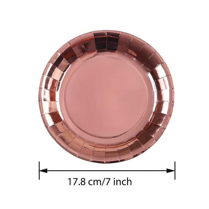 24pcs Rose Golden Party Supplies - Elegant Touch for Birthdays