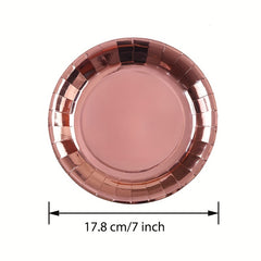 24pcs Rose Golden Party Supplies - Elegant Touch for Birthdays