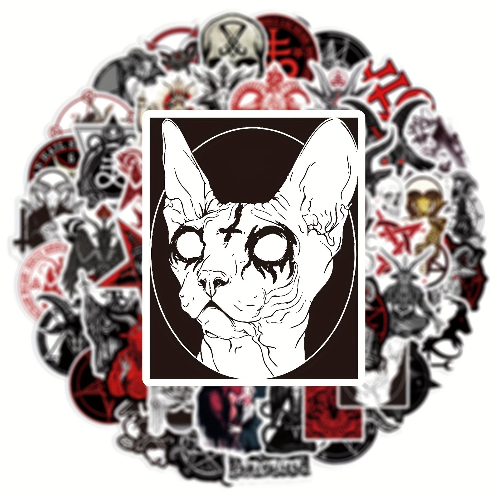 50pcs Devil Graffiti Stickers for Phone Case Skateboard Helmet Water