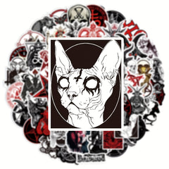 50pcs Devil Graffiti Stickers for Phone Case Skateboard Helmet Water
