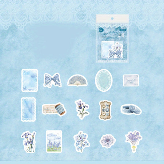 30pcs Plant Flower Scrapbooking Stationery PET Stickers DIY Decorative Materials