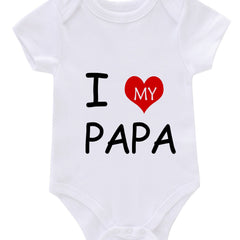 Infant Love My Papa Romper Short Sleeve Bodysuit