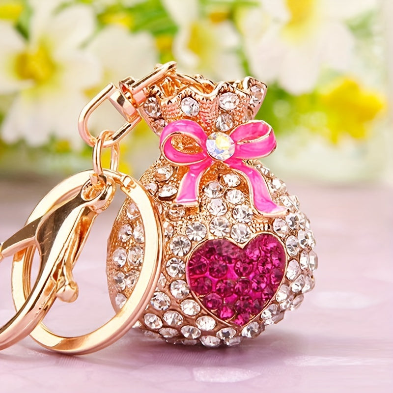 Sparkling Rhinestone Car Key Chain Perfect Gift for Women's Bag Pendant