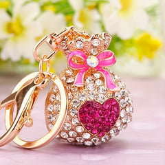 Sparkling Rhinestone Car Key Chain Perfect Gift for Women's Bag Pendant