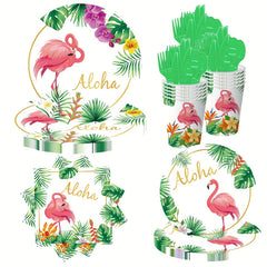 10pcs Flamingo Theme Party Decoration Set - Summer Party Supplies