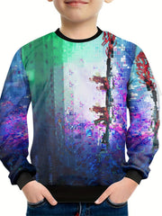 Gradient Squares Kid's Sweatshirt Unisex Pullover Long Sleeve Top