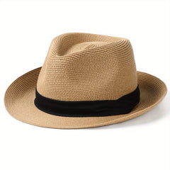 Wide Brim Straw Panama Hat Fedora for Men Women