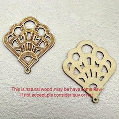 10pcs Shell Shape Sliced Pendant Home Decoration Wooden Crafts