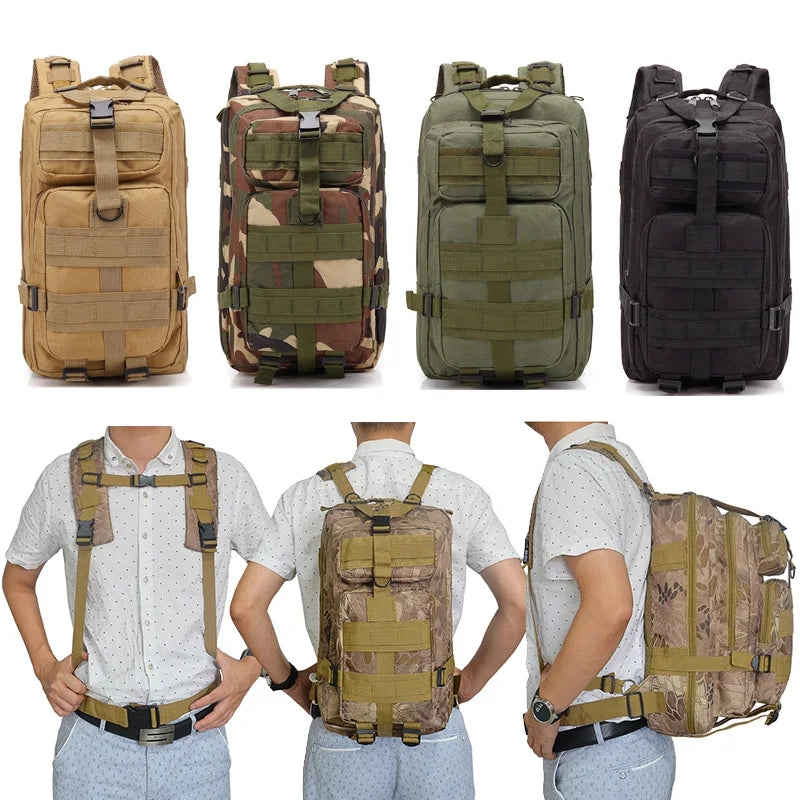 25L Military Tactical Assault Pack Backpack Army Molle 3P Waterproof Bug Out Bag