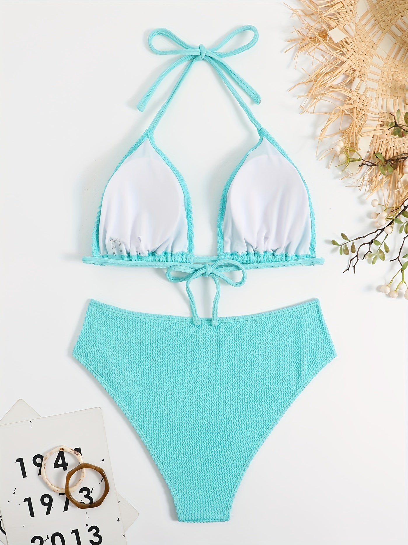 Sexy Bikini Set Women's Plus Halter Neck Bikini Two Piece Set