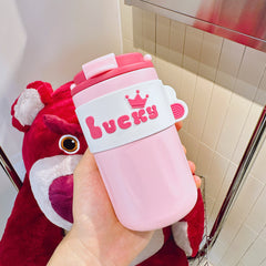 420ml Lucky Insulation Cup Girl Portable Stainless Steel Water Cup