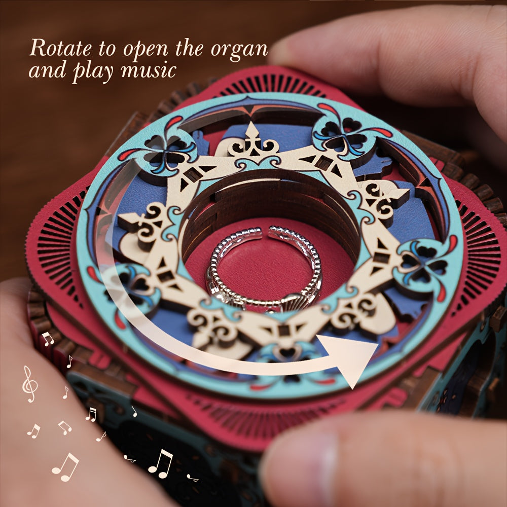 3D Wooden Puzzle Music Box DIY Building Kit - Perfect Holiday Gift