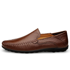 CLOHOO Personalized Leather Loafer Shoes Lightweight Casual Sneakers