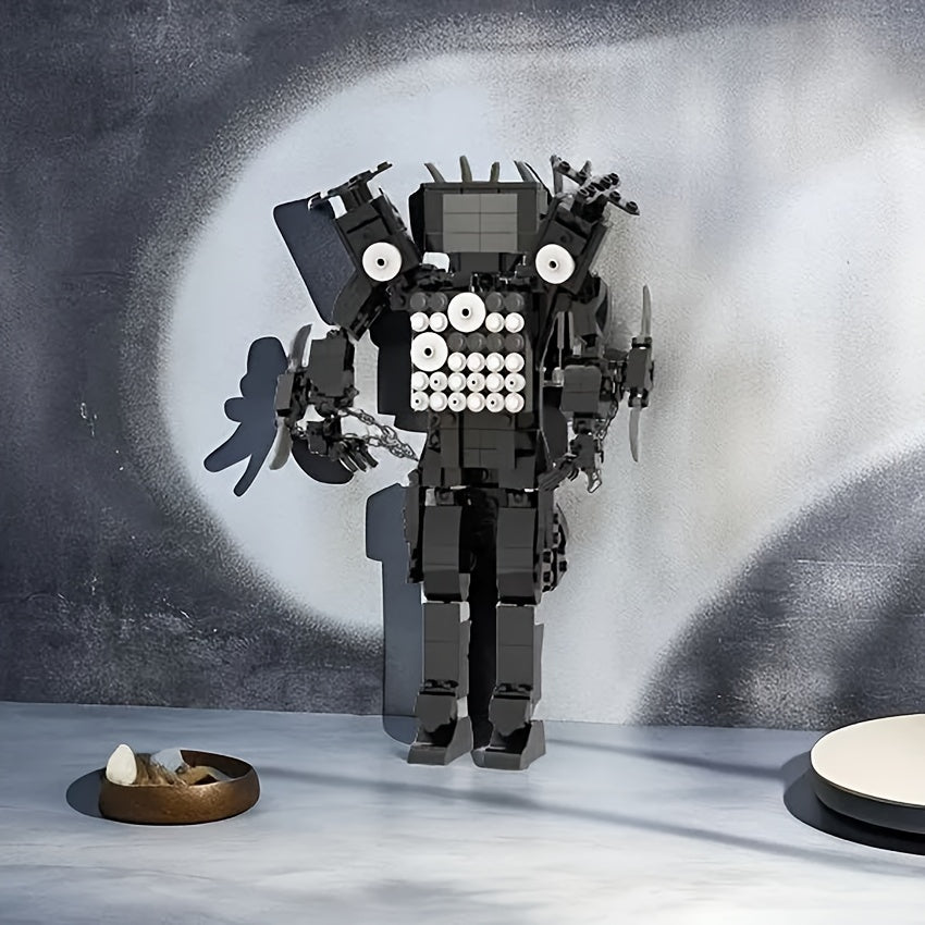 Toilet TV Man Building Blocks Fun Gift
