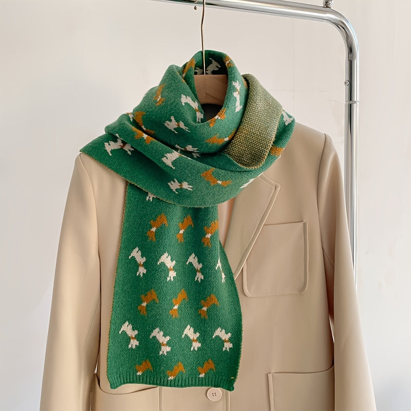Christmas Knitted Shawl Scarf Plush Warm Bandana