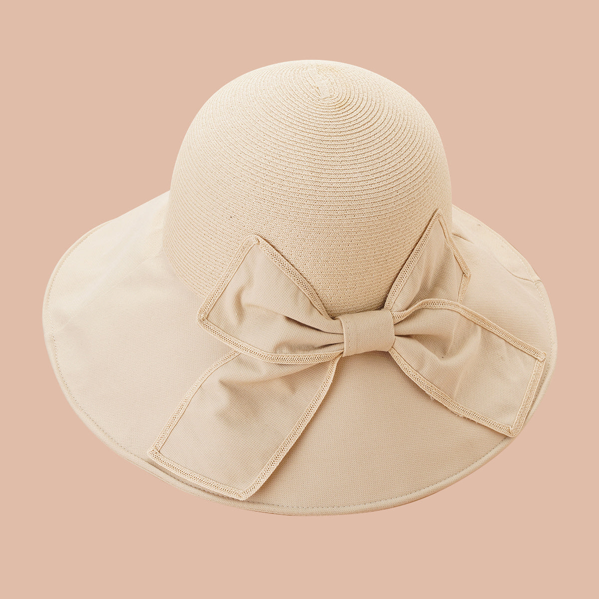 Thin Strap Bow Big Brim Sun Hat for Spring and Summer Outings
