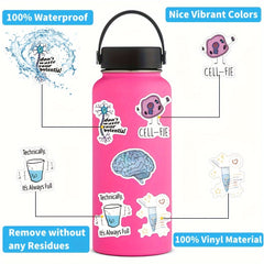 60pcs Biology Vinyl Waterproof Stickers Scrapbook Journal Laptop Bumper