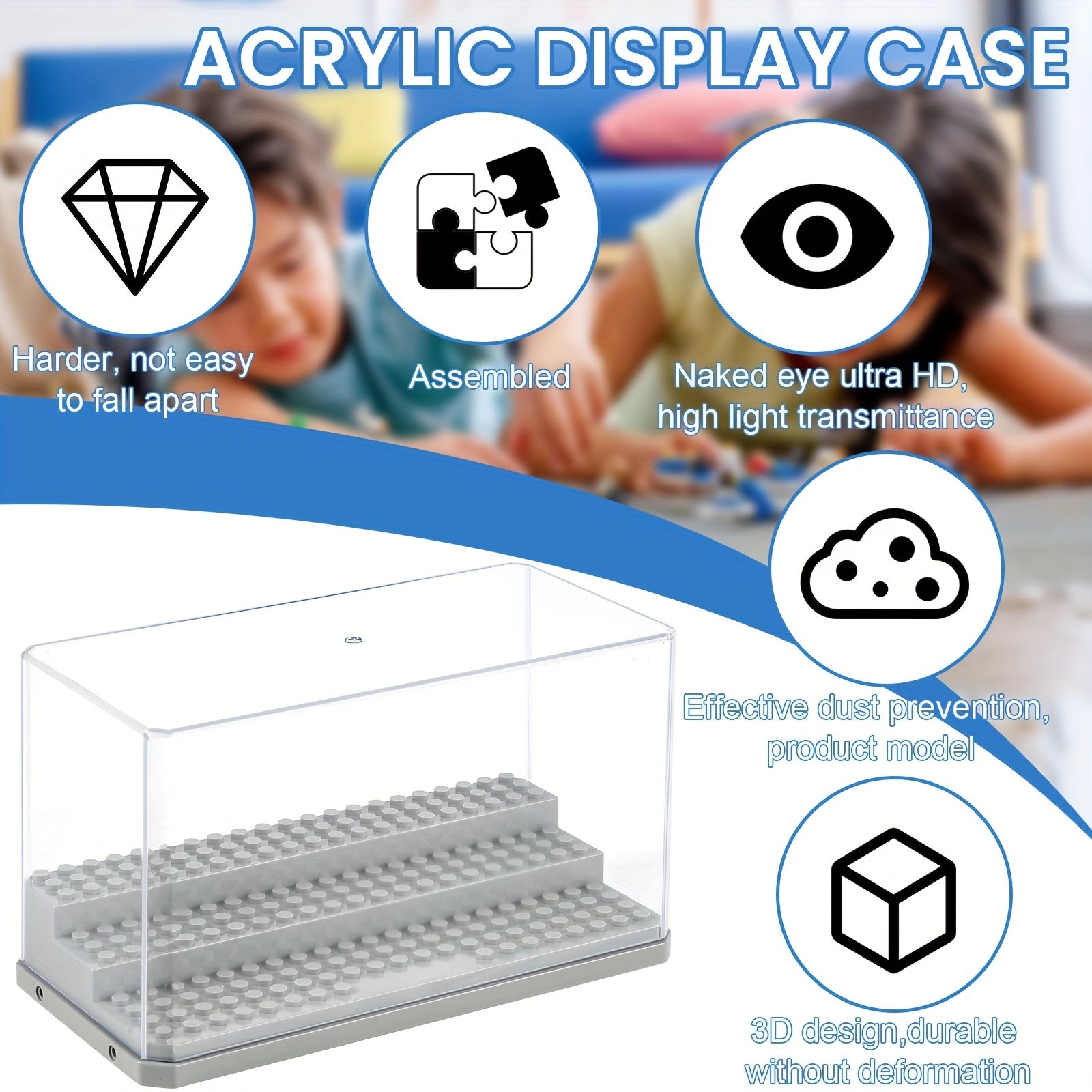 3 Layer Acrylic Display Case For Toy Collection Dustproof Clear