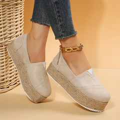 Women's Platform Espadrille Casual Slip On Shoes