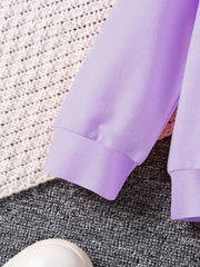 Girl's Sporty Style 2pcs Sweatshirt & Sweatpants Set for Spring Fall