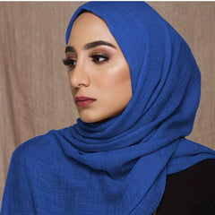 Soft Wrinkle Muslim Headband Sunproof Shawl Scarf for Women