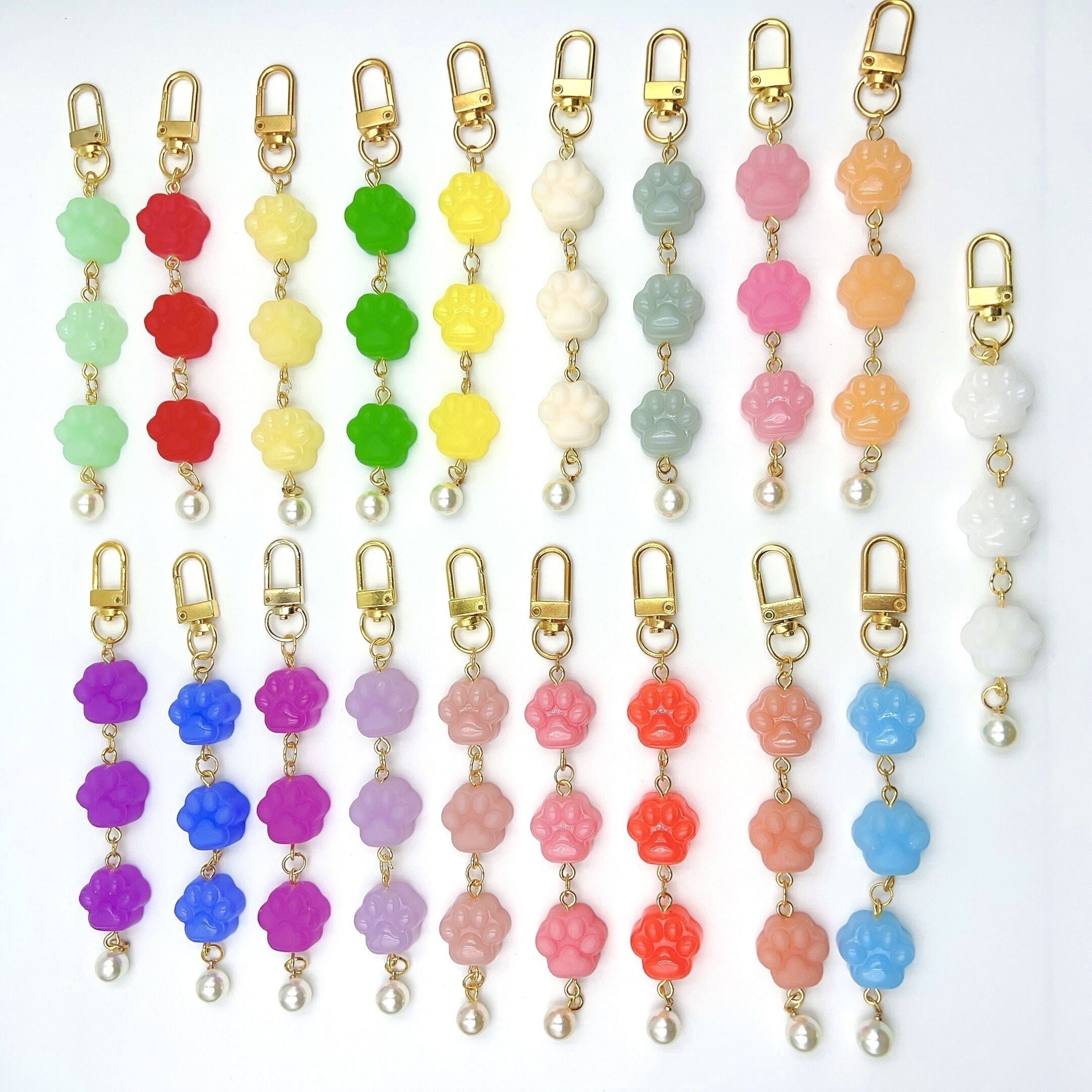 Cute Cat Paw Mini Keychain Resin Accessory for Women