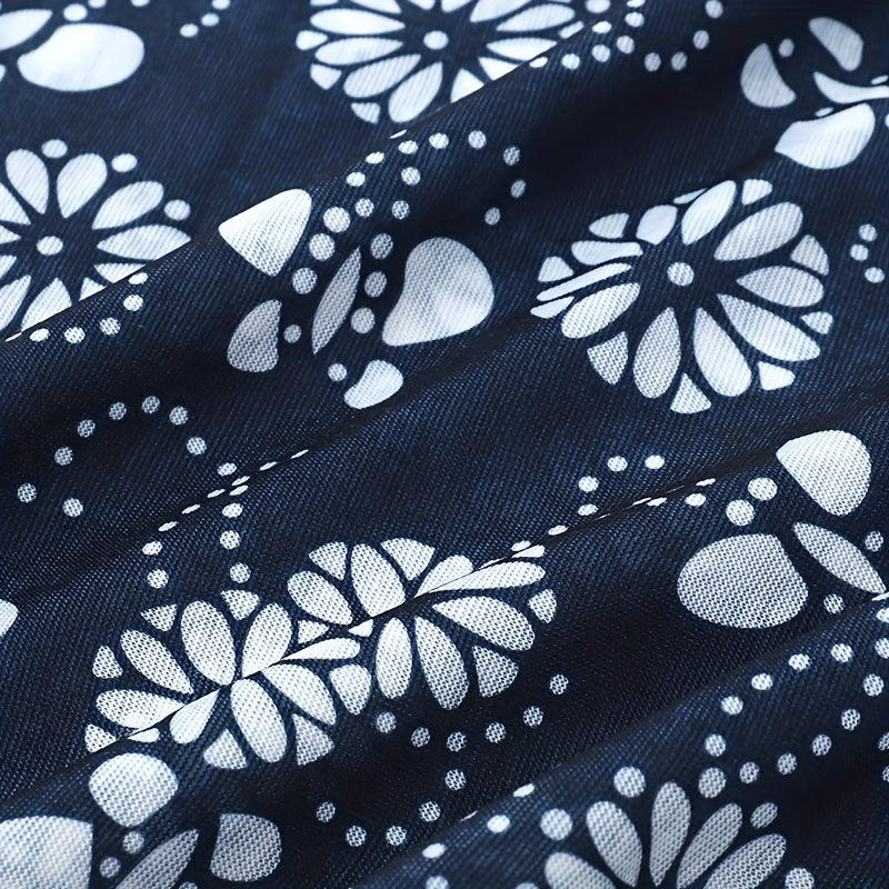 Men's Royal Floral Print Neck Gaiter