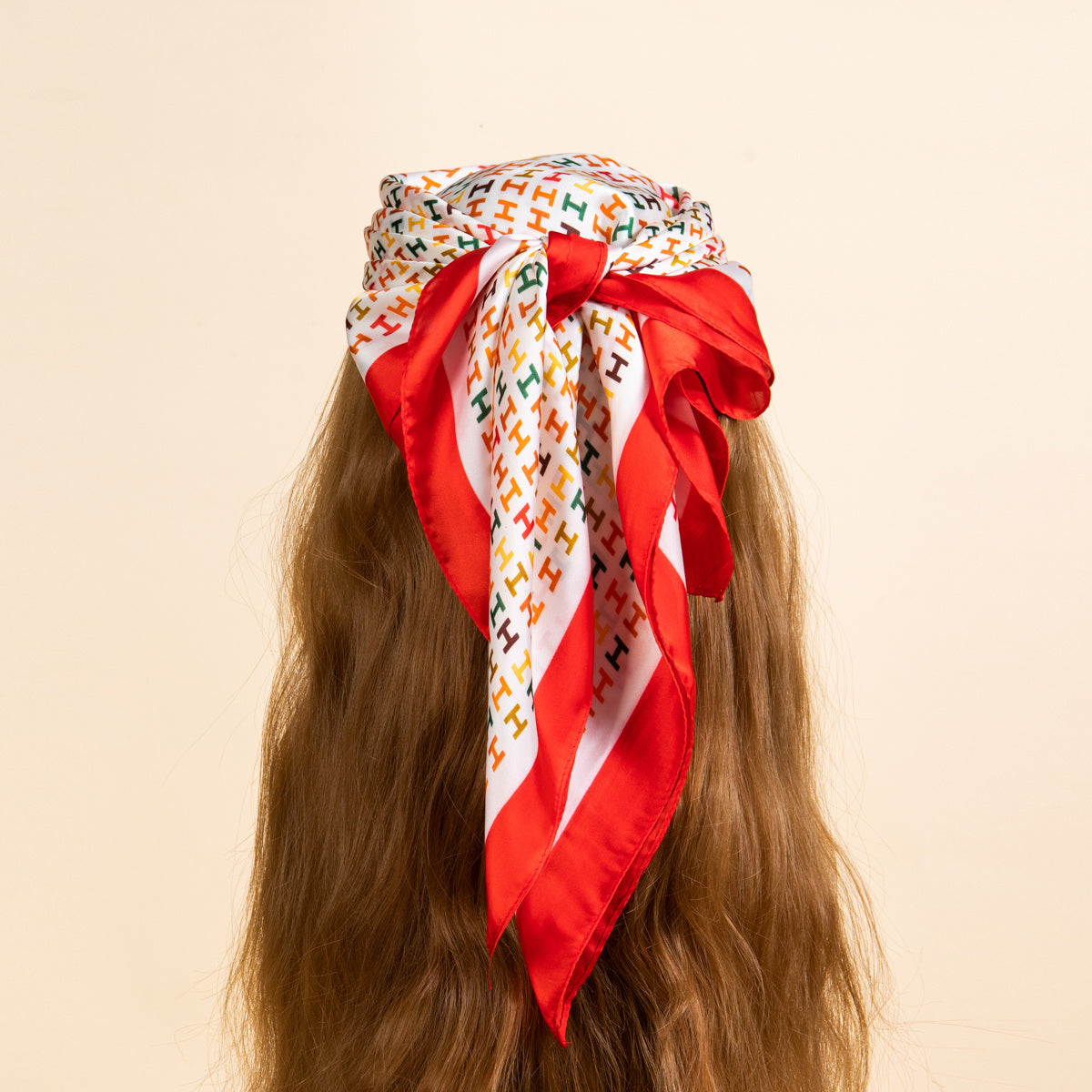 Bandana Scarf Head Wrap Decorative H Pattern Lady Square Scarf Headband