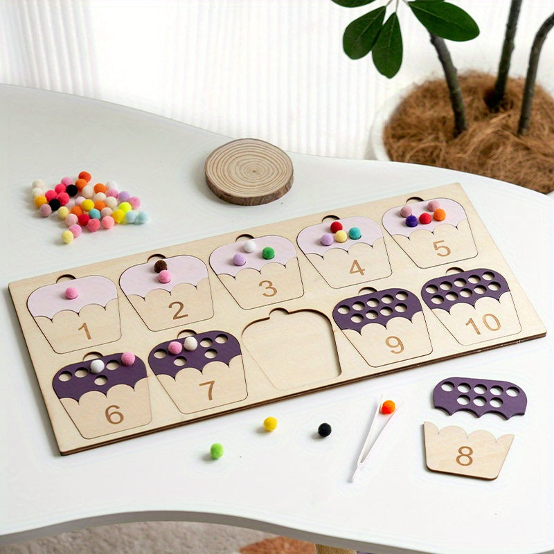Wooden Ice Cream Sundae Matching Toy for Toddlers