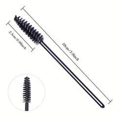 100 Pcs Eyelash Mascara Brushes for Eye Lashes Extension - Purple Deep Red