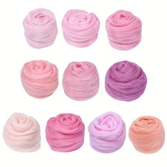 11 lb 50g Pink Felting Wool Fibre Felt Craft Toys DIY Needle Craft Mater