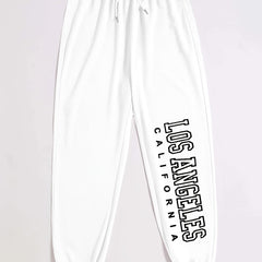 Los Angeles Solid Joggers Sweatpants For Winter & Fall