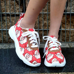 Christmas Women's Casual Sports Shoes Santa Claus Print Lightweight Non slip