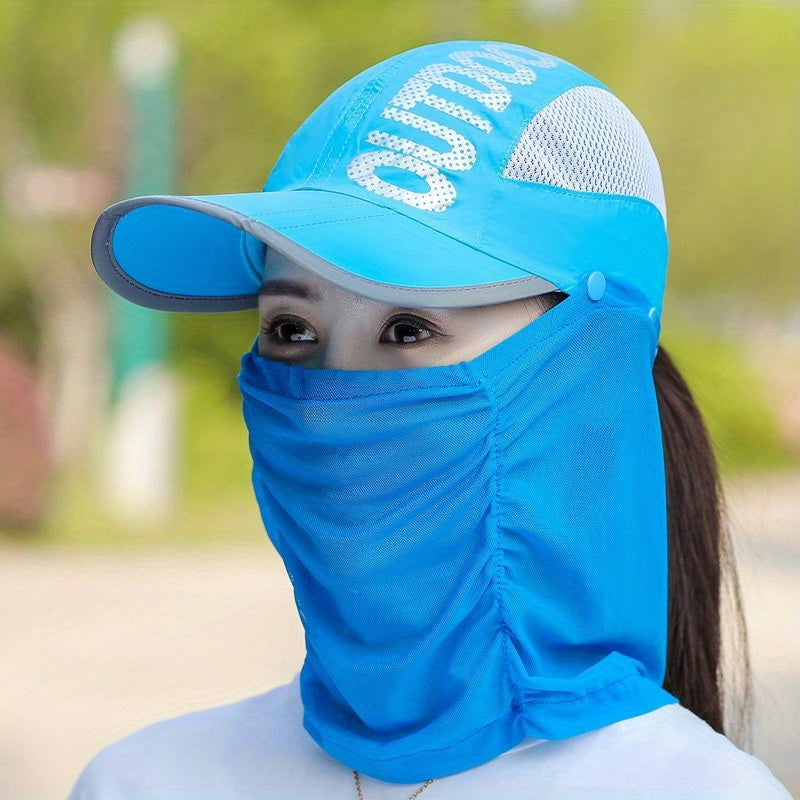 Summer Sports Sun Hats with Neck Gaiter Mask UV Protection Lightweight Cap