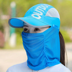 Summer Sports Sun Hats with Neck Gaiter Mask UV Protection Lightweight Cap