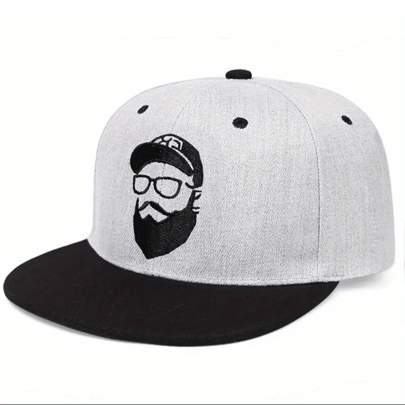 Bearded Man Embroidery Snapback Hat Hip Hop Baseball Cap