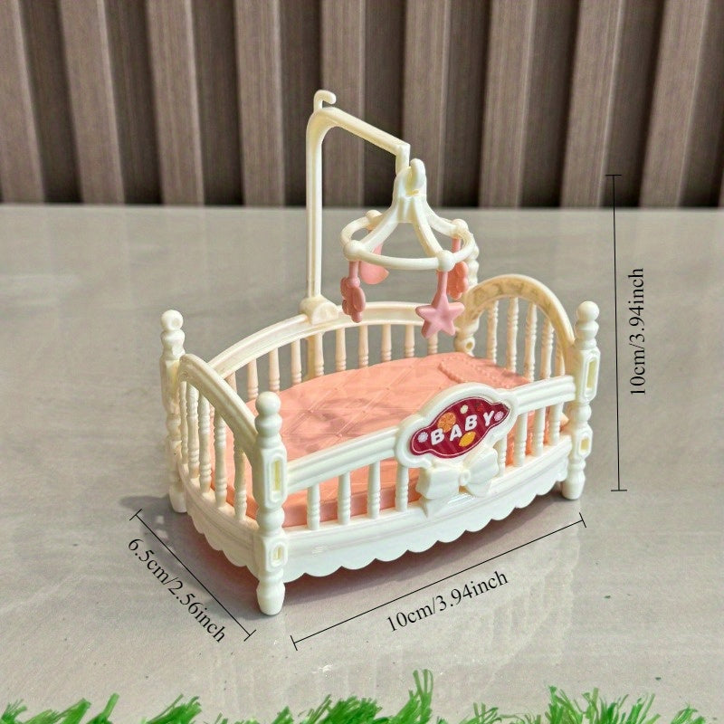 Dolls House Cradle Bed Furniture DIY Room Accessories Decoration