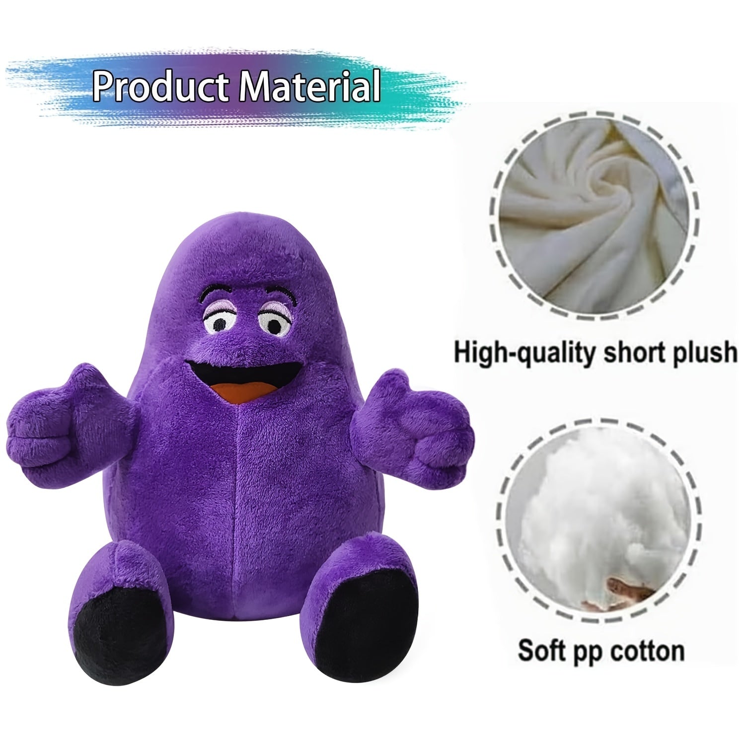 Grimaca Plush Toy Stuffed Animal Purple M Plushie Doll Gifts Kids