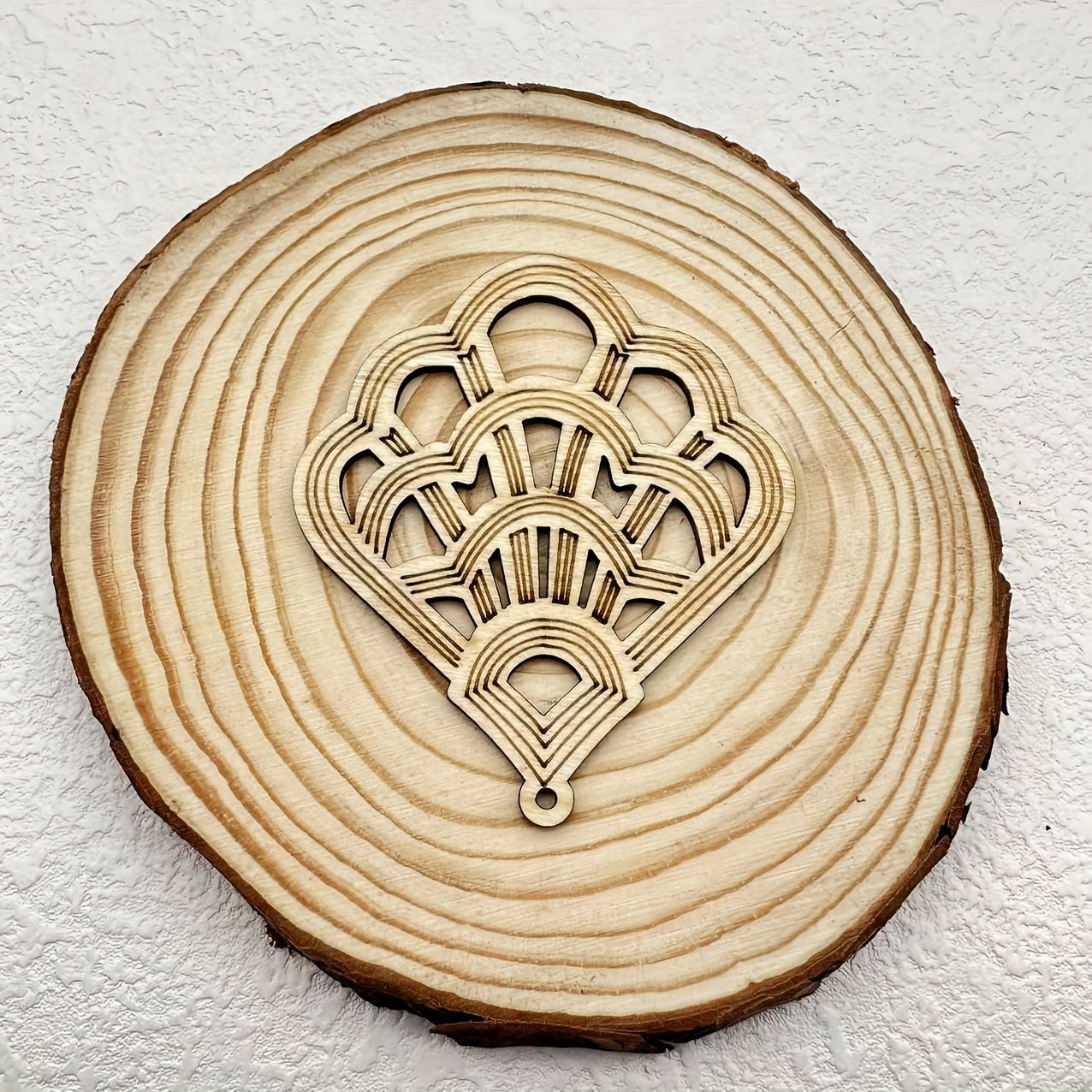 10pcs Shell Shape Sliced Pendant Home Decoration Wooden Crafts