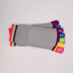 Rainbow Yoga Socks Five Toe Split Non-slip Dance Socks For Pilates Yoga Ballet