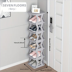 1pc High and Narrow Shoe Tower Rack for Small Space - Folding Shoe Storage