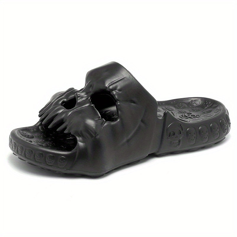 Men's Skull Non Slip Slides, Quick Drying