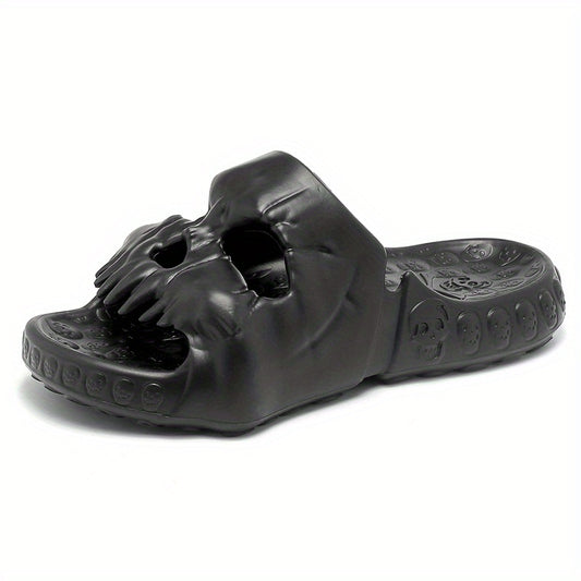 Men's Skull Non Slip Slides, Quick Drying
