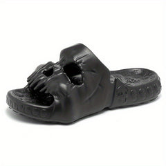 Men's Skull Non Slip Slides, Quick Drying